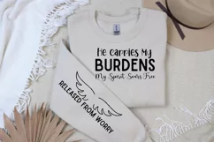 He Carries My Burdens Sleeve SVG, Christian SVG Design Product Image 2