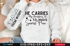 He Carries My Burdens My Spirit Sleeve SVG, Christian SVG Product Image 1