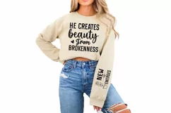 He Creates Beauty Sleeve SVG, God SVG Design, Faith SVG Product Image 2