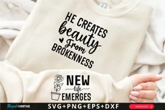 He Creates Beauty Sleeve SVG, God SVG Design, Faith SVG Product Image 1