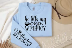 He Fills My Cup With Sleeve SVG, Christian SVG Design Product Image 2