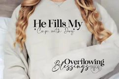 He Fills My Cup with Joy Sleeve SVG, Christian SVG Design Product Image 2