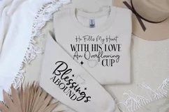 He Fills My Heart With Sleeve SVG, Christian SVG Design Product Image 2