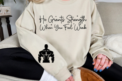 He Grants Strength When You Feel Weak Sleeve SVG Product Image 3