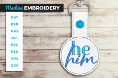 He/Him Key Fob - ITH - In the Hoop Embroidery Project Product Image 1