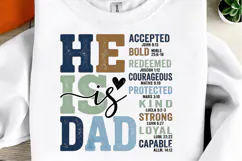 He Is Dad Png, Religious Png, Retro Father's Day Png, Product Image 1