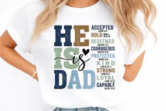 He Is Dad Png, Religious Png, Retro Father's Day Png, Product Image 2