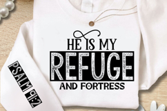 He Is My Refuge And Fortress Sleeve SVG Design Product Image 2
