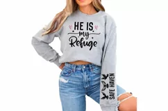 He Is My Refuge Sleeve SVG, God SVG Design, Faith SVG Product Image 3