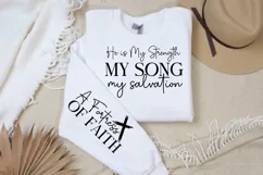 He Is My Strength My Song Sleeve SVG, Christian SVG Design Product Image 2