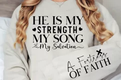 He Is My Strength My Song Sleeve SVG, Christian SVG Design Product Image 2