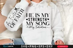 He Is My Strength My Song Sleeve SVG, Christian SVG Design Product Image 1