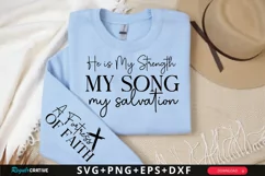 He Is My Strength My Song Sleeve SVG, Christian SVG Design Product Image 1