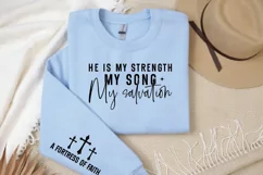 He is My Strength My Song My Salvation Sleeve SVG Product Image 2