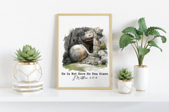 He Is Not Here He Has Risen png, Matthew 286, Easter png Product Image 3