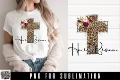 Easter sublimation design preview on womens tshirt