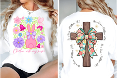 He is Risen png, Floral coquette bow png, Christian Easter Product Image 2