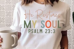 He Restores My Soul SVG, Christian SVG Design, Faith SVG Product Image 3