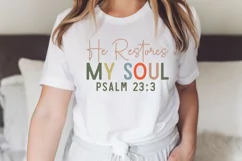 He Restores My Soul SVG, Christian SVG Design, Faith SVG Product Image 2