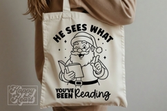He Sees What Youve Been Reading SVG PNG Christmas Book Girl Product Image 4