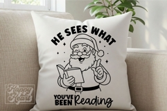 He Sees What Youve Been Reading SVG PNG Christmas Book Girl Product Image 5