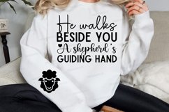 He Walks Beside You Sleeve SVG, Christian SVG Design Product Image 2