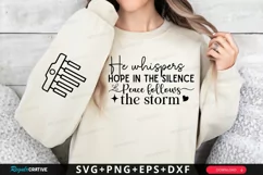 He Whispers Hope In Sleeve SVG, Christian SVG Design Product Image 1
