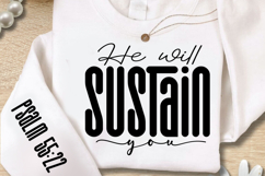 He Will Sustain You Sleeve SVG Design Product Image 2