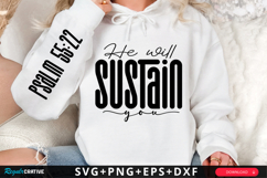 He Will Sustain You Sleeve SVG Design Product Image 1