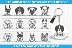 Head Dog Animals Keychain SVG BUNDLES Product Image 1