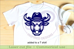 Bull head, Cowboy hat wall art sign, SVG file Product Image 3