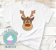 Reindeer Head svg, Reindeer Face Svg, Christmas svg Product Image 2