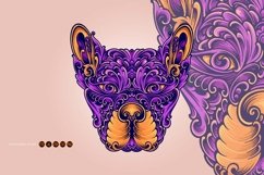 Head dog vintage ornament svg Product Image 1