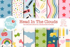 Back To School Day Dream Doodle Digital Papers Product Image 1