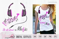 head set pink girl shirt