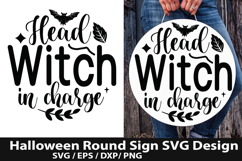 Halloween Round Sign SVG Design - Horror Movies and Chill Product Image 3