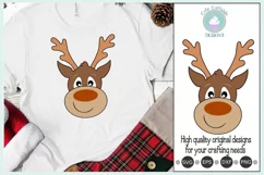 Reindeer Head svg, Reindeer Face Svg, Christmas svg Product Image 1