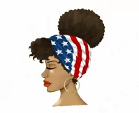 Black Women America Turban Headwrap July 4th Afro Clipart Product Image 3