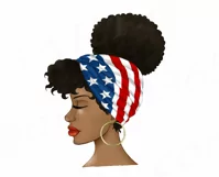 Black Women America Turban Headwrap July 4th Afro Clipart Product Image 4