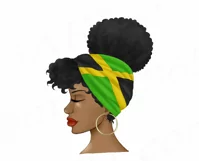Black Women Jamaica Turban Headwrap Caribbean Clipart PNG Product Image 2