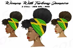 Black Women Jamaica Turban Headwrap Caribbean Clipart PNG Product Image 1