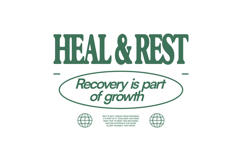 Heal and Rest Minimal Typography Quotes for T shirt Product Image 1