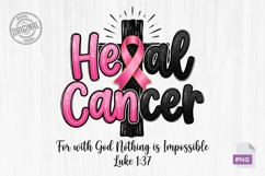 Heal Cancer Christian Faith Pink Ribbon PNG Product Image 2