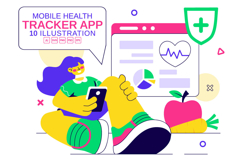 10 Mobile Health Tracker App Illustration Product Image 1