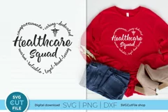 Create cute health care worker shirts and tote bags with this healthcare squad svg for Cricut