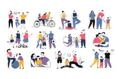 Healthy Family Lifestyle Vector illustrations Product Image 1