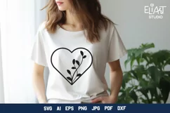 Valentine's Day Floral Heart SVG Cut File