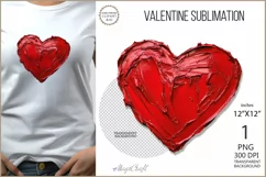 Red heart oil paint png| valentines day| love |heart clipart Product Image 1