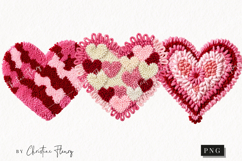 Faux Latch Hook Valentine Hearts| Valentine's Day PNG Product Image 1