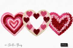 Faux Latch Hook Valentine Hearts| Valentine's Day PNG Product Image 1